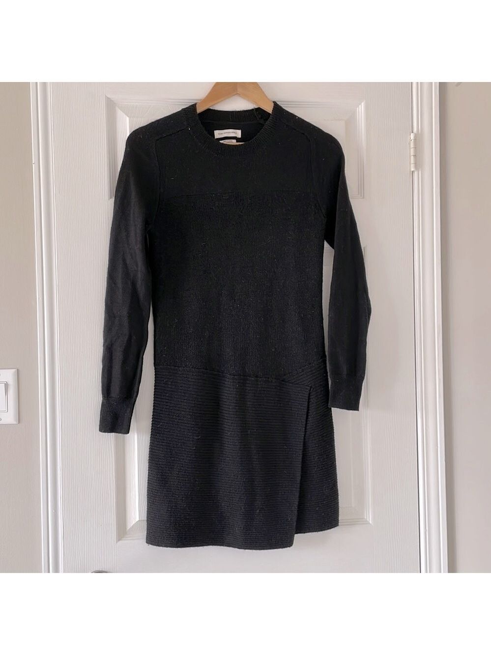 Isabel Marant Etoile Grey Wool Blend Split Layered Hem Midi Dress US 8